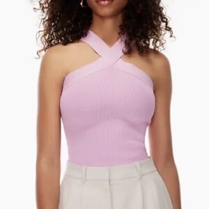 Aritzia Babaton Sculpt Knit Criss Cross Cropped Tank